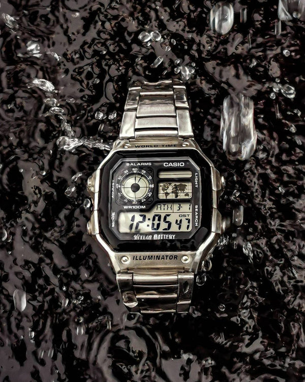 premium quality, digital watch, silver chain