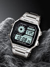 premium quality, digital watch, silver chain