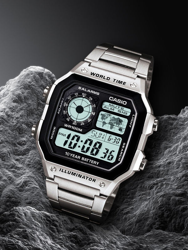 premium quality, digital watch, silver chain